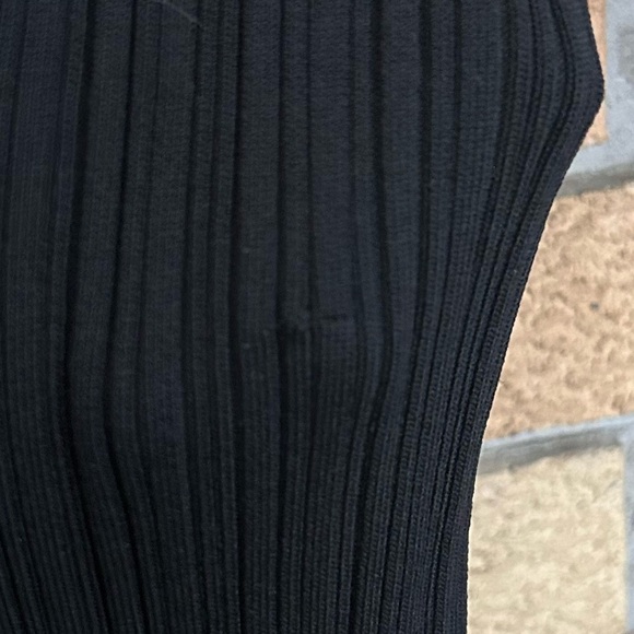 NWT WAYF Cinthia Jewel Neck Long Sleeve Rib Midi Dress Black Size Medium - Picture 8 of 8